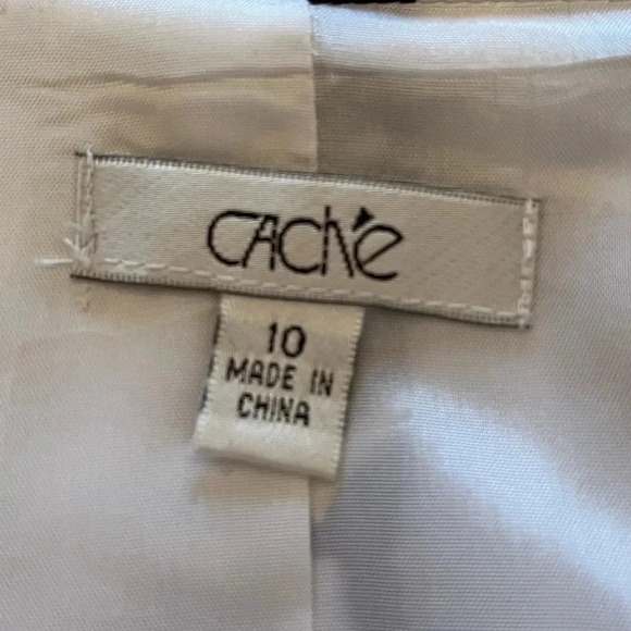 Cache Black‎ & White Abstract Print Blazer Size 10 - Picture 9 of 10